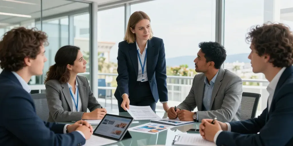 Équipe réunie autour d’une table pour préparer un événement d’entreprise